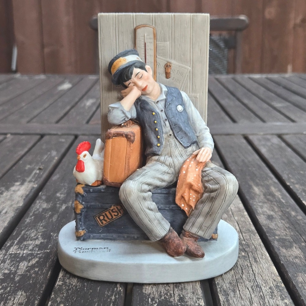 Vintage Danbury Mint Norman Rockwell "Asleep on the Job" Figurine